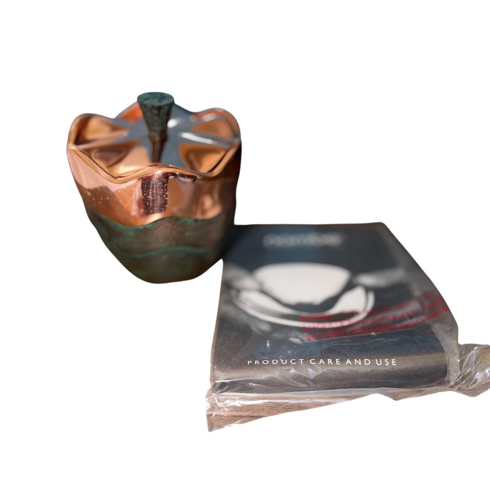 Nambe Lisa Smith Copper Verdigris MT0752 Wave Trinket Lidded Bowl New